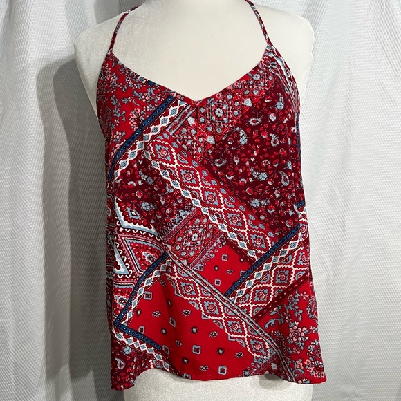 Hollister Red Multicolor Cross Back women’s size L - Picture 1 of 6